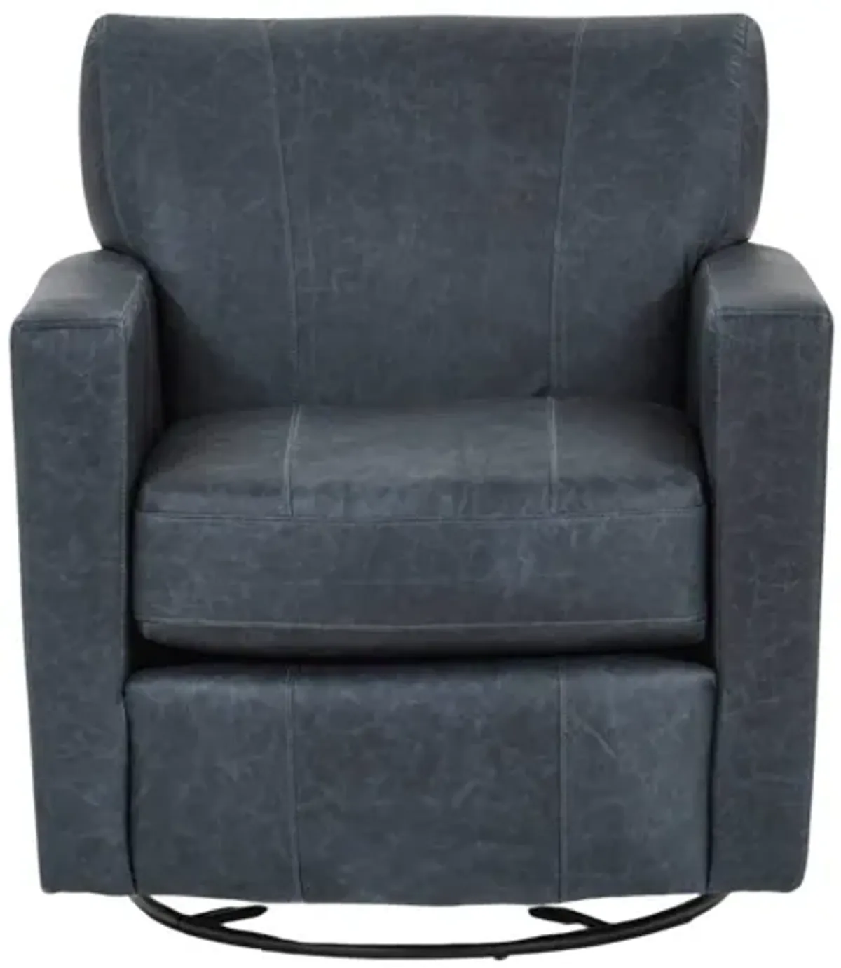 CAROLY INDIGO LEATHER SWIVEL GLIDER