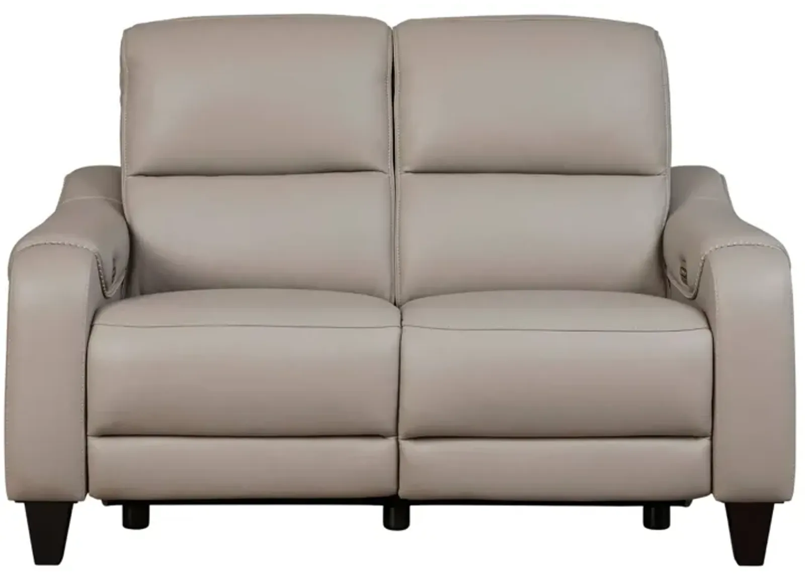 MERCOMATIC GRAY LEATHER 2P POWER RECLINING LOVESEAT