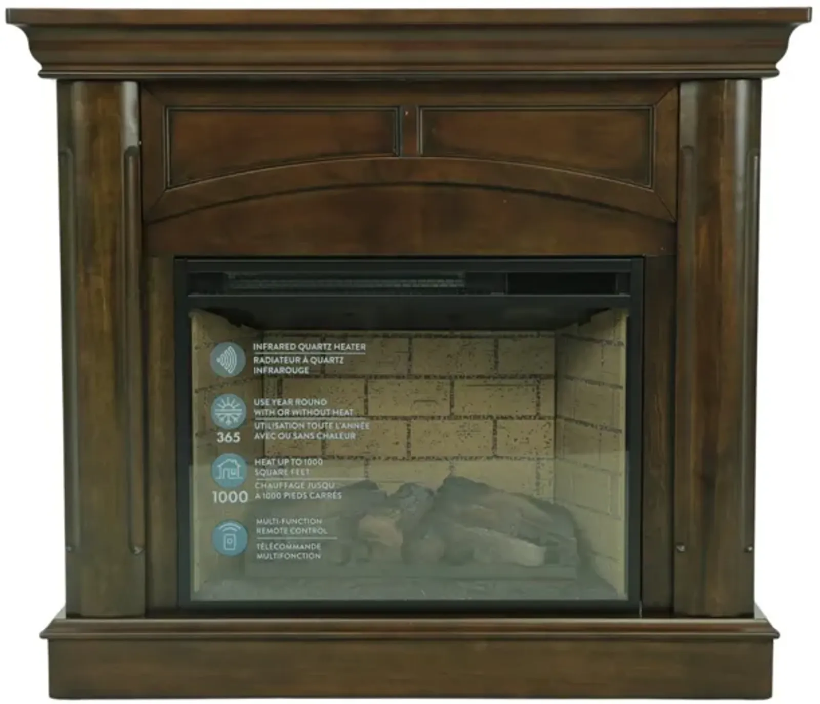 MILAN CHERRY FIREPLACE WITH INSERT