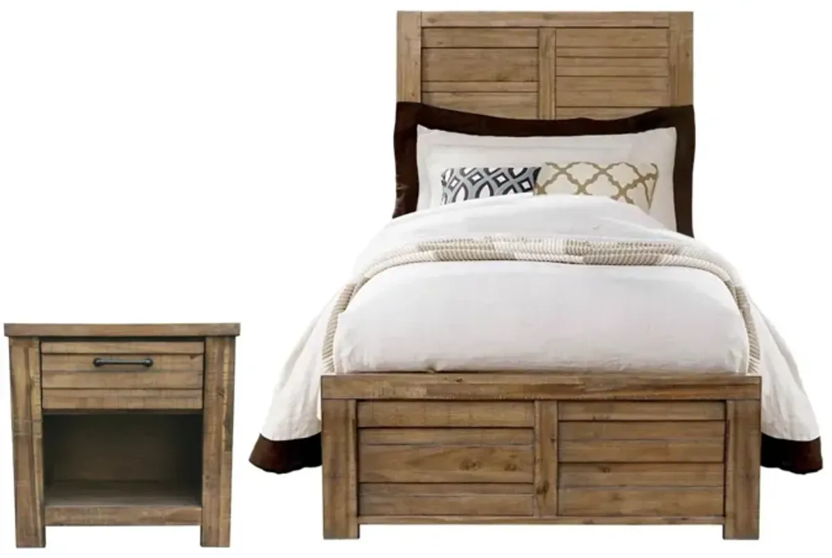 SOHO BROWN TWIN BED WITH NIGHTSAND