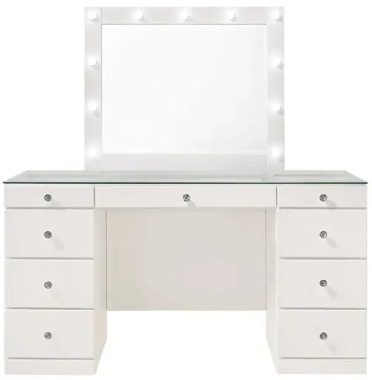 AVERY WHITE VANITY WITH LED MIRROR