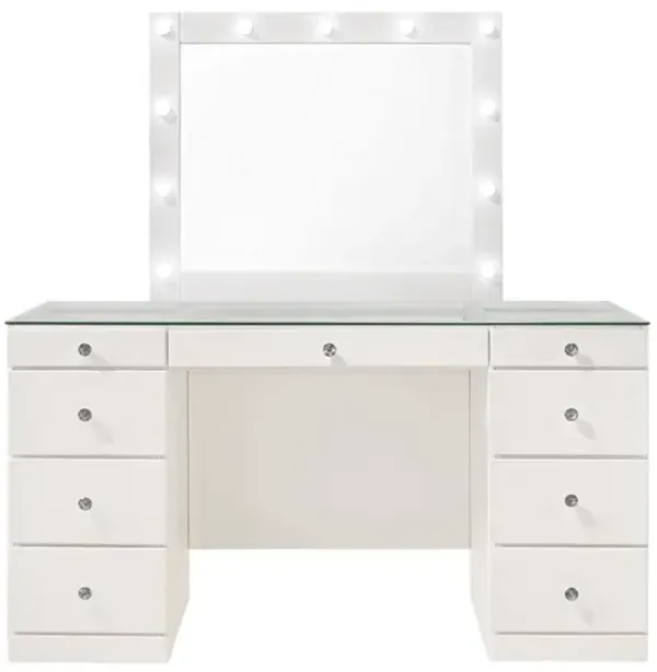 AVERY WHITE VANITY WITH LED MIRROR
