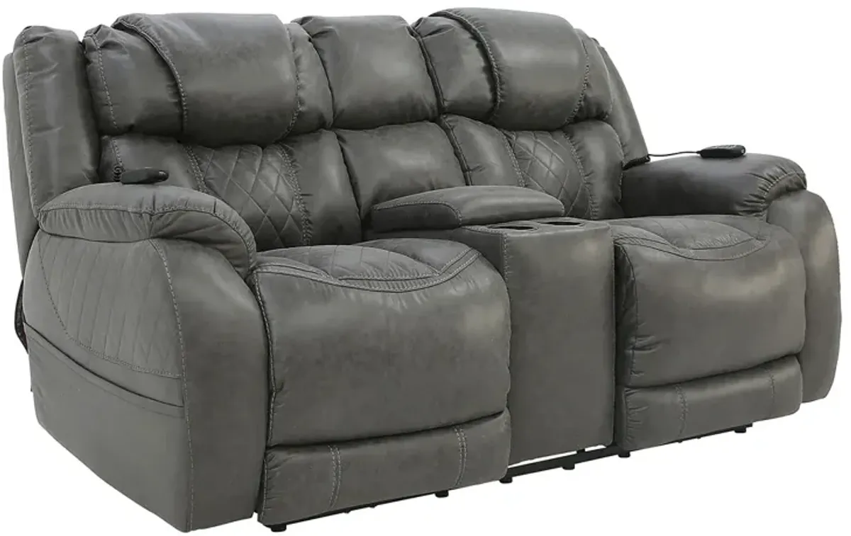 CASON STEEL 3P POWER LOVESEAT WITH CONSOLE