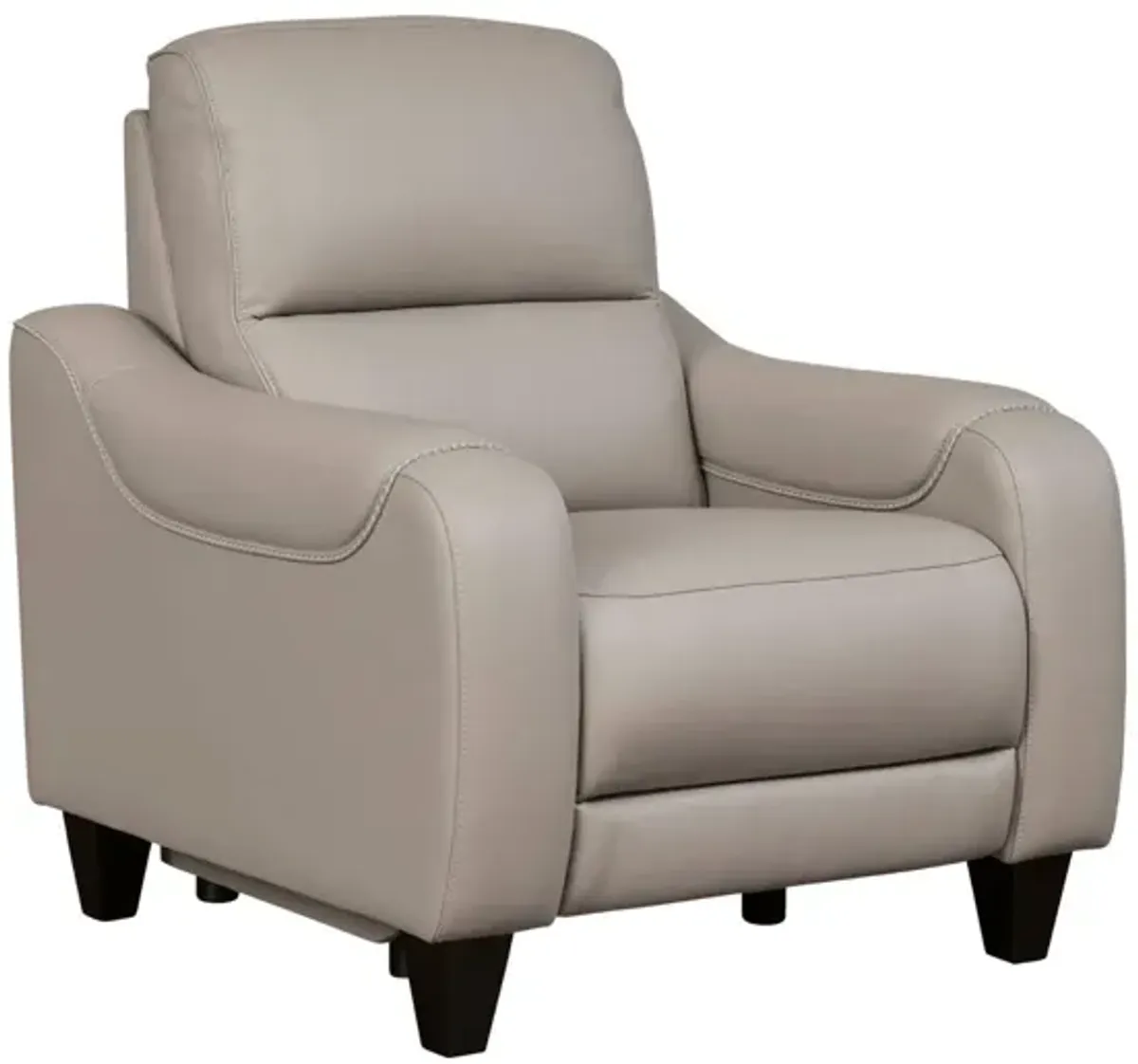 MERCOMATIC GRAY LEATHER 2P POWER RECLINER