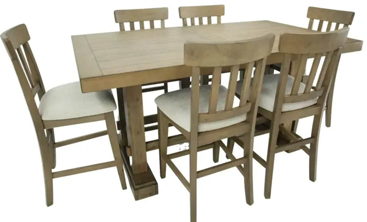 NAPA SAND 7 PIECE COUNTER HEIGHT DINING SET
