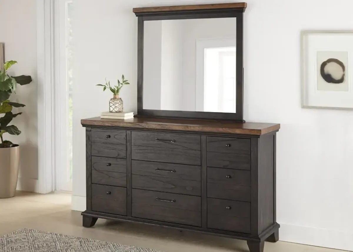 BEAR CREEK BROWN DRESSER AND MIRROR