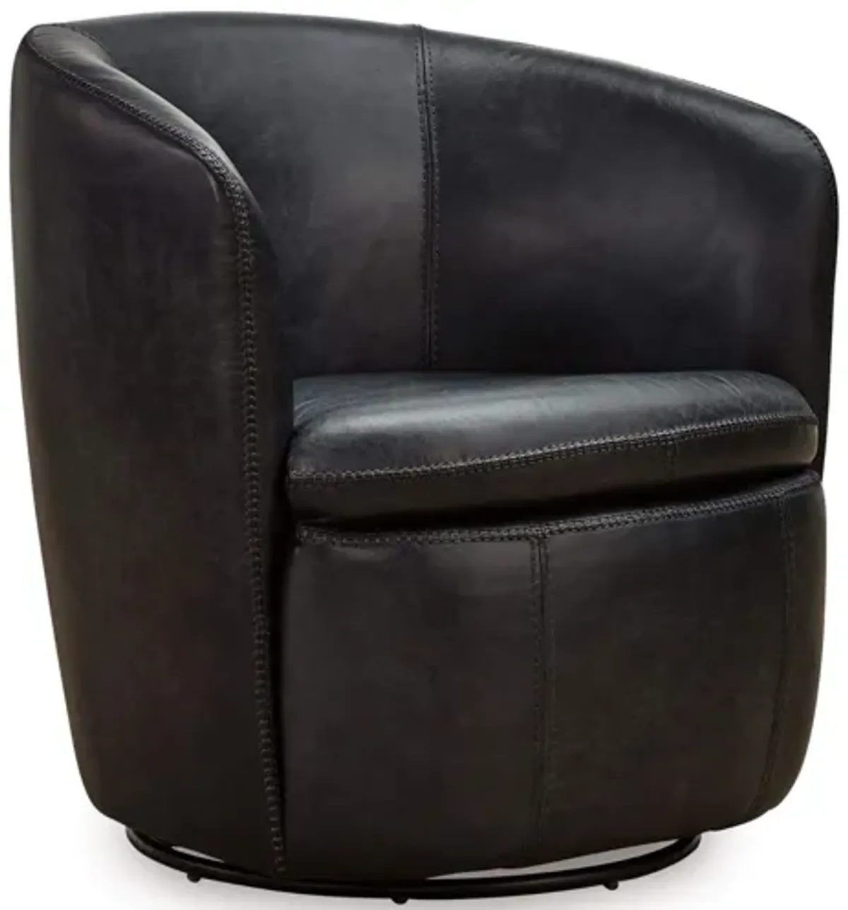 KIERREYS MIDNIGHT 100% LEATHER SWIVEL CHAIR