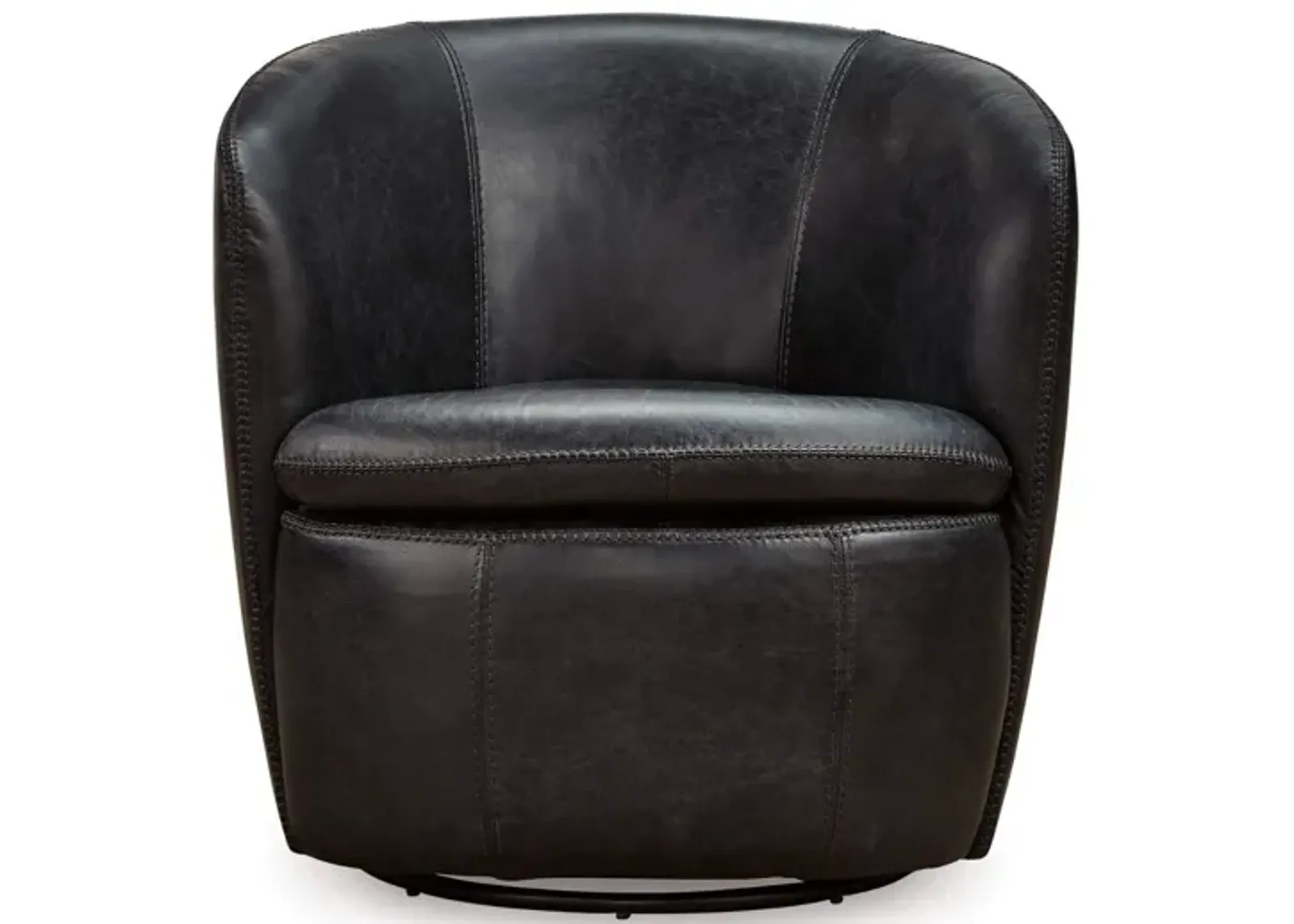 KIERREYS MIDNIGHT 100% LEATHER SWIVEL CHAIR