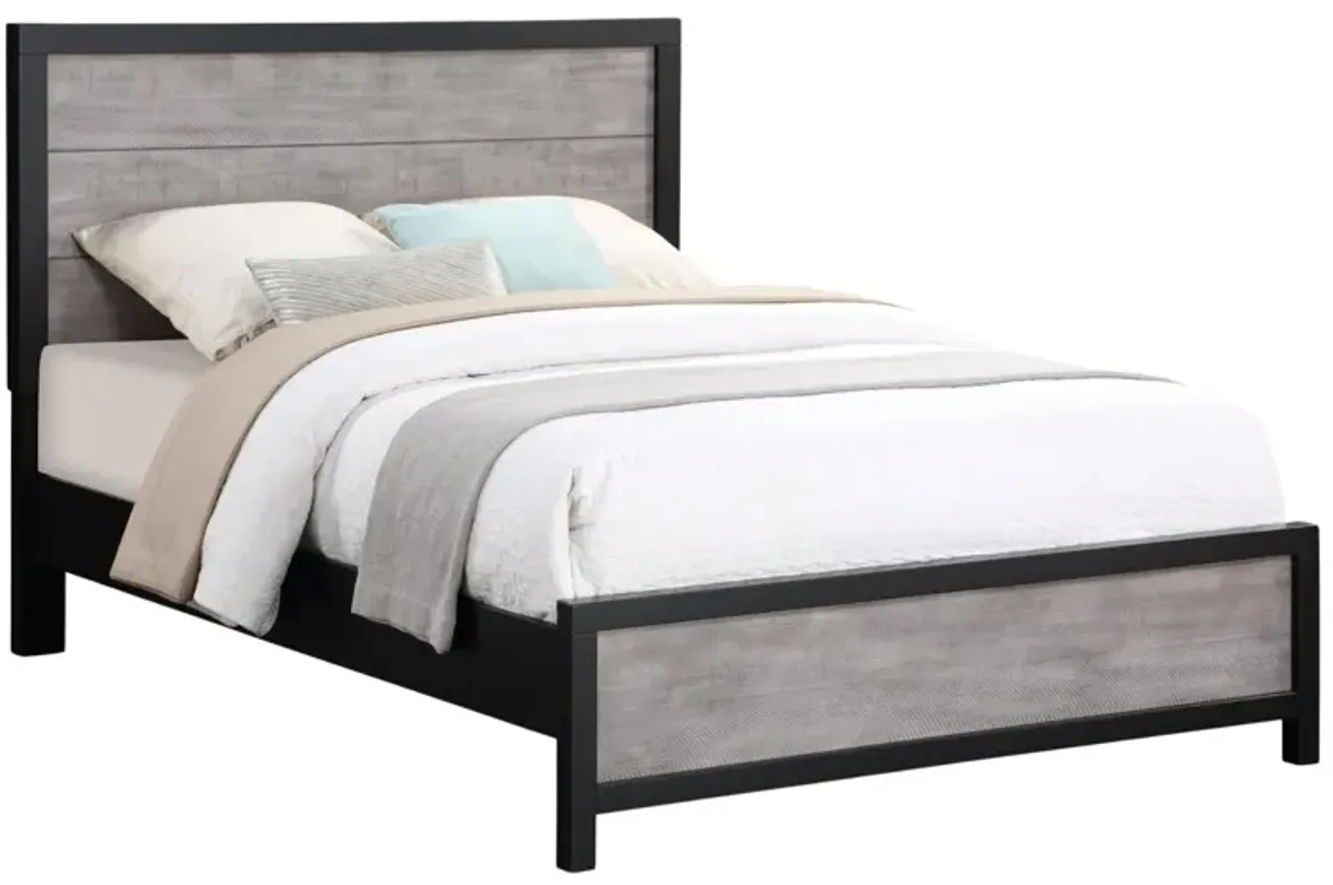 DAUGHTREY BLACK FULL PANEL BED