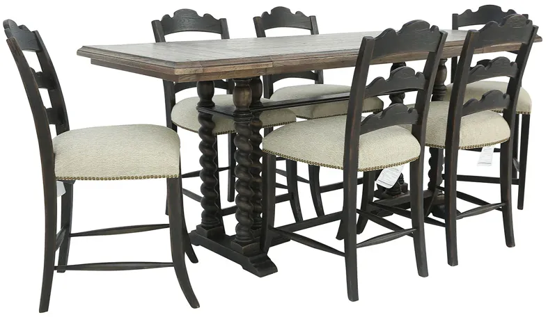 LAGRANGE 7 PIECE COUNTER HEIGHT DINING SET