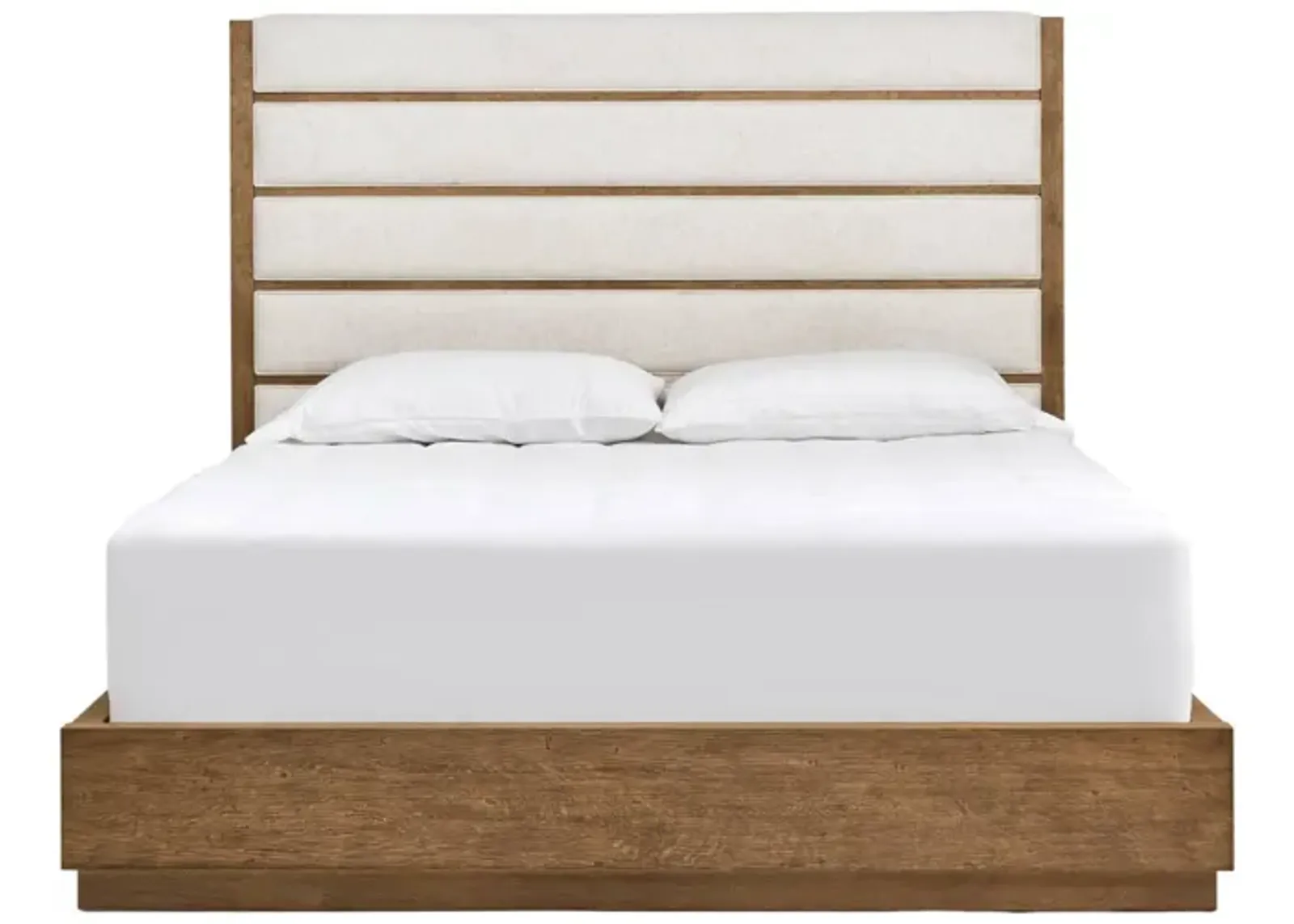 AMHERST LIGHT OAK QUEEN UPHOLSTERED BED