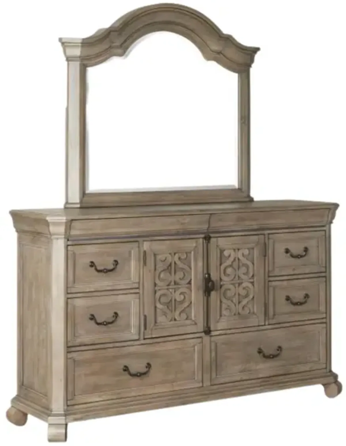 TINLEY PARK DRESSER AND SHAPED MIRROR