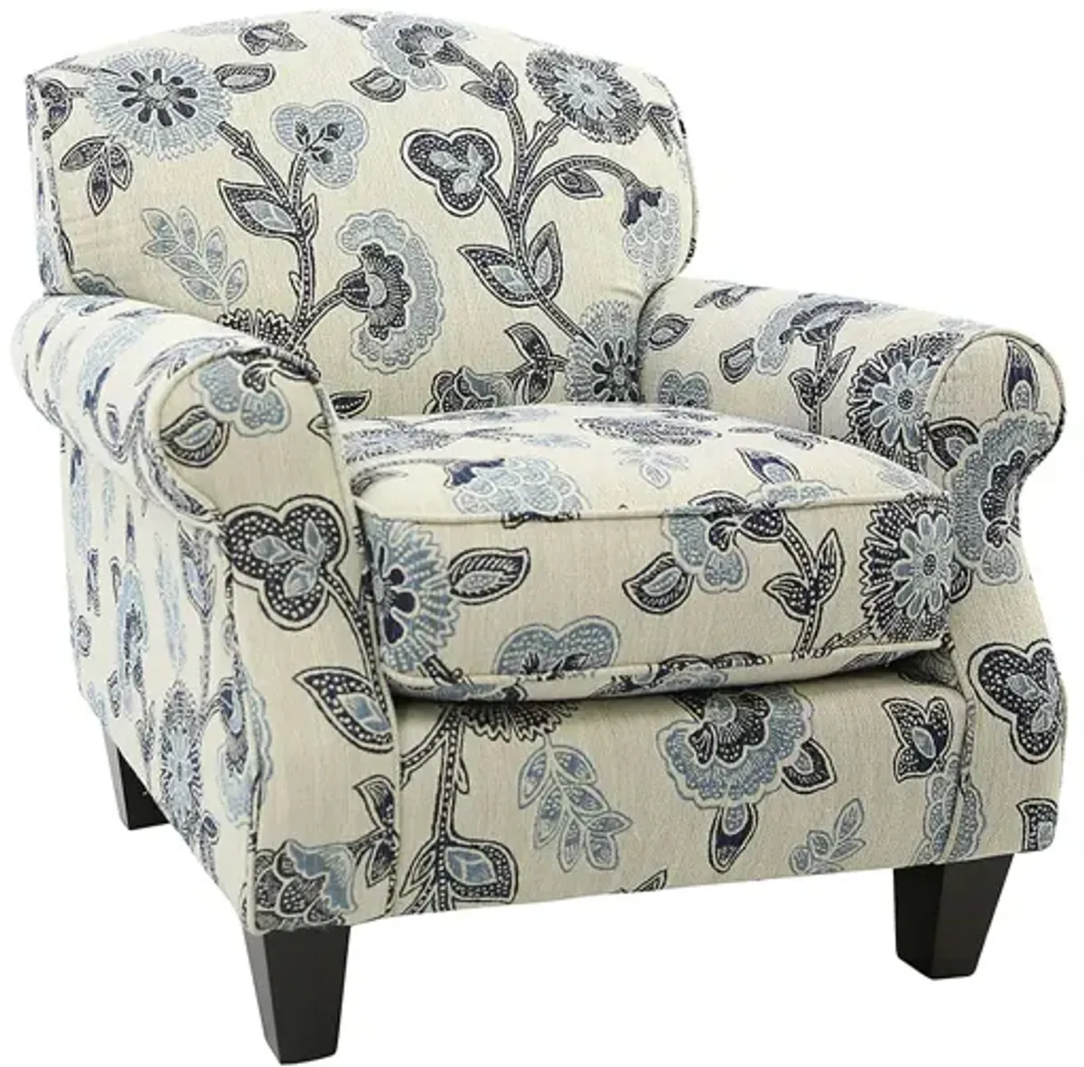 CATALINA MAYA INDIGO FLORAL ACCENT CHAIR