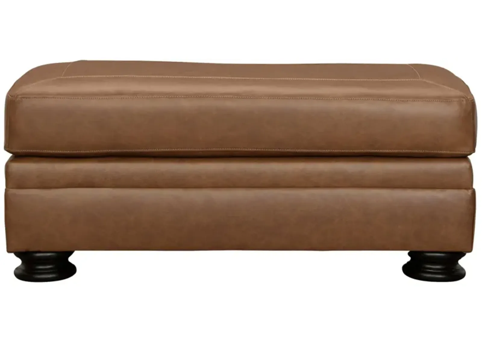 CARIANNA CARAMEL LEATHER OTTOMAN