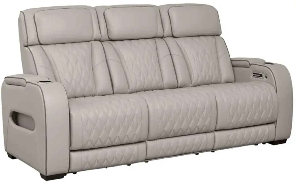 BOYINGTON GRAY P3 POWER SOFA WITH MASSAGE, HEAT, AND LED LIGHTING