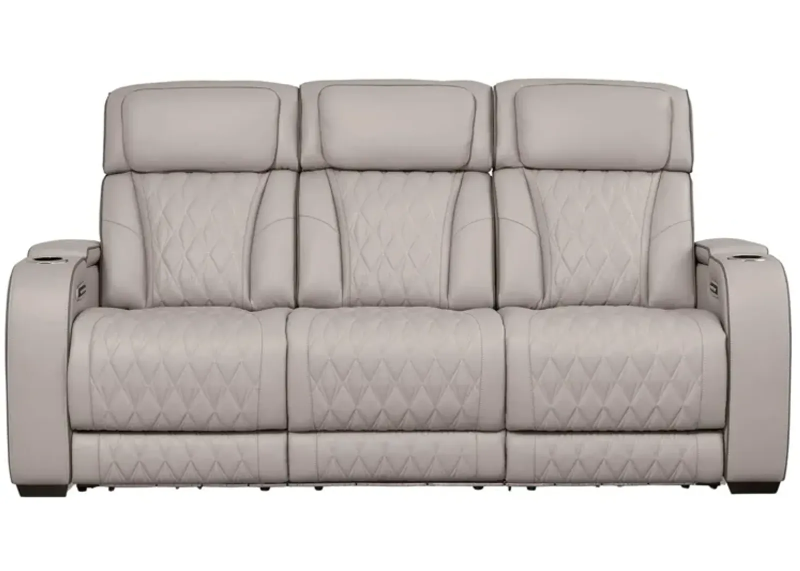 BOYINGTON GRAY P3 POWER SOFA WITH MASSAGE, HEAT, AND LED LIGHTING