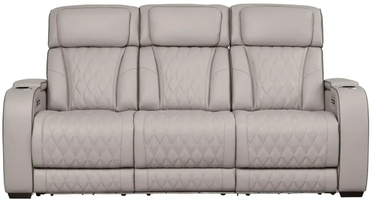 BOYINGTON GRAY P3 POWER SOFA WITH MASSAGE, HEAT, AND LED LIGHTING