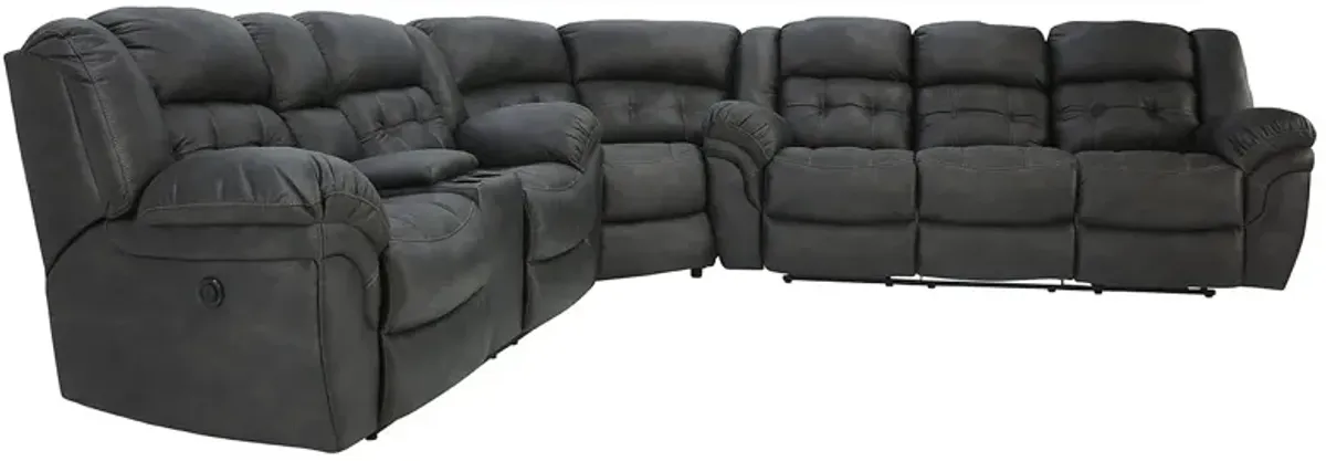 HAYGEN CHARCOAL 3 PIECE 1P POWER SECTIONAL