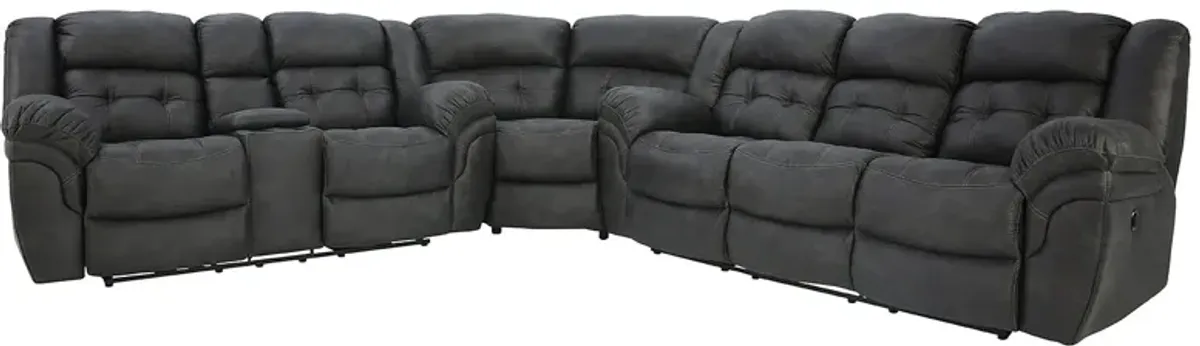 HAYGEN CHARCOAL 3 PIECE 1P POWER SECTIONAL