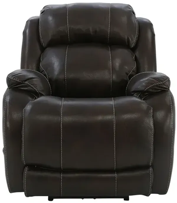 WESLEY WALNUT LEATHER POWER RECLINER
