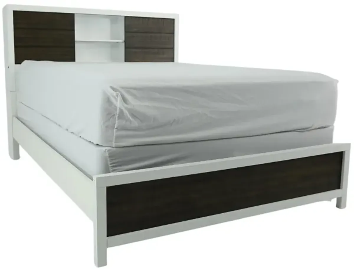 DAUGHTREY WHITE KING BOOKCASE BED