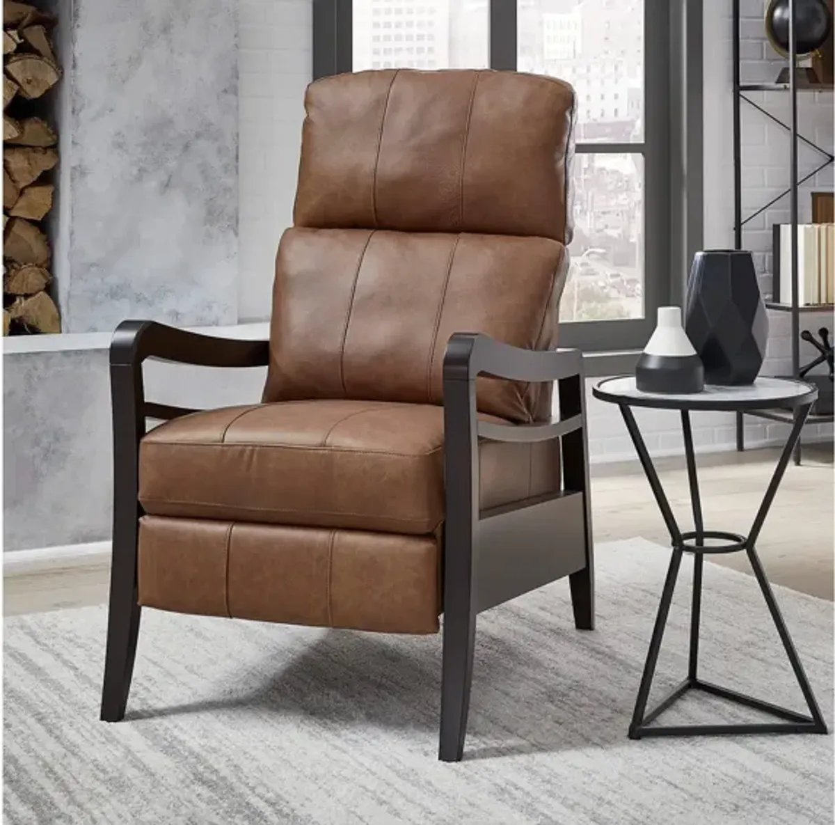 RYBERSON MUSHROOM LEATHER 3 WAY RECLINER