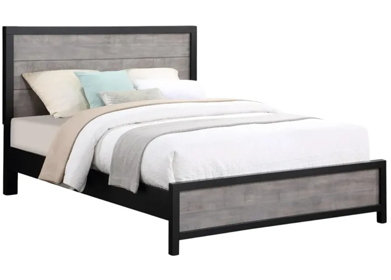 DAUGHTREY BLACK QUEEN PANEL BED