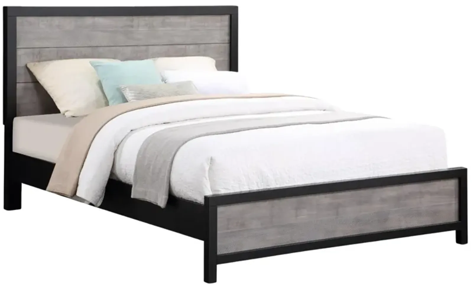 DAUGHTREY BLACK QUEEN PANEL BED