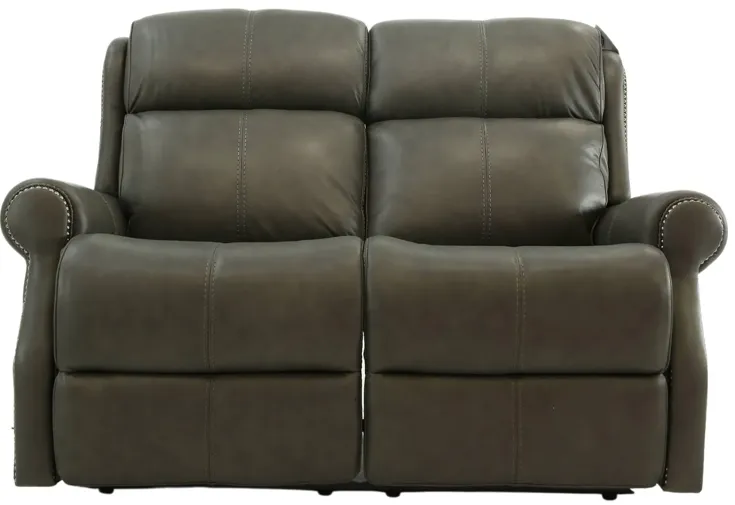 MCGWIRE DOVE LEATHER POWER LOVESEAT