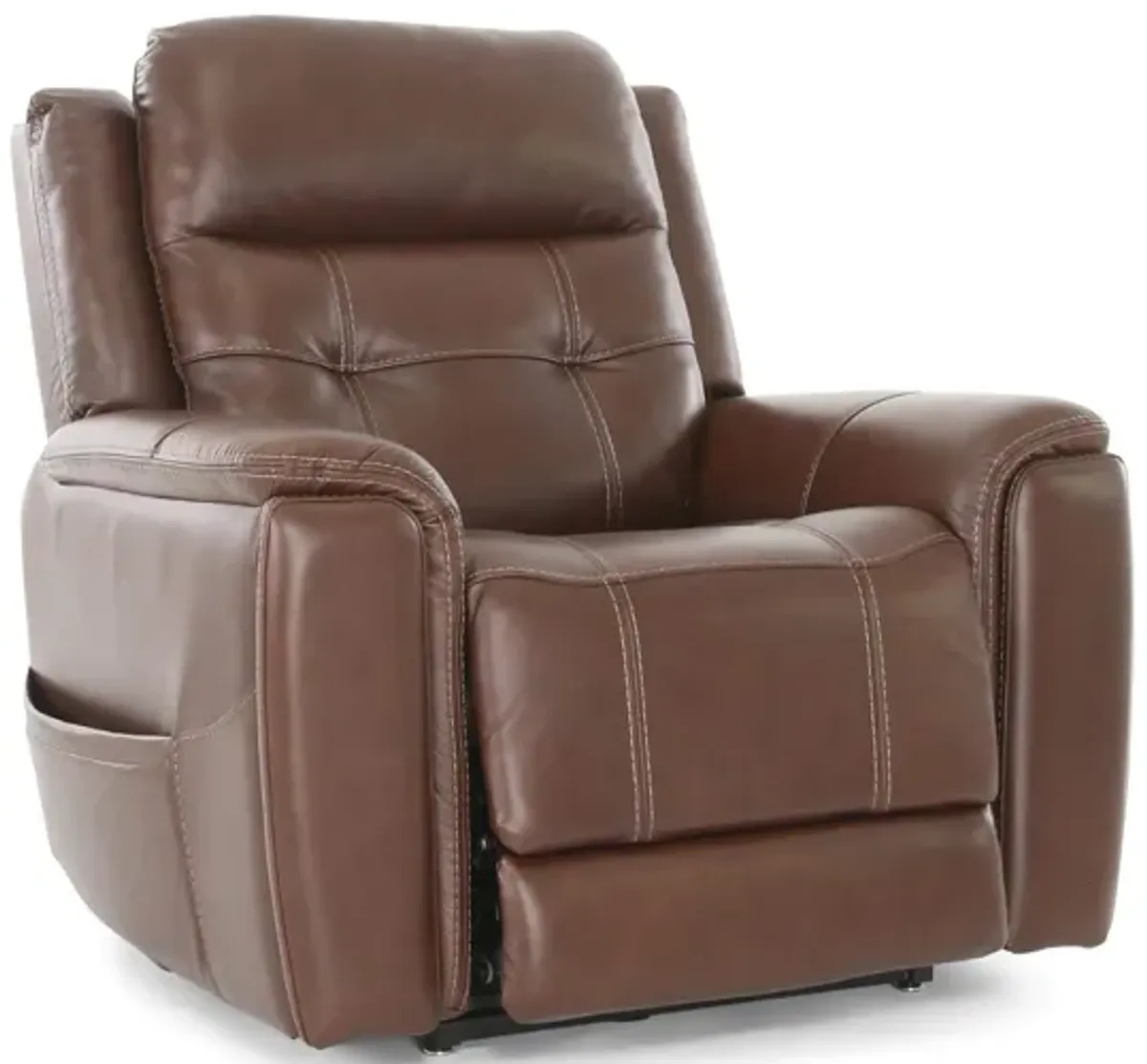 COFFEE 100% LEATHER LIFT CHAIR WITH HEAT, POWER ADJUSTABLE HEADREST AND LUMBAR