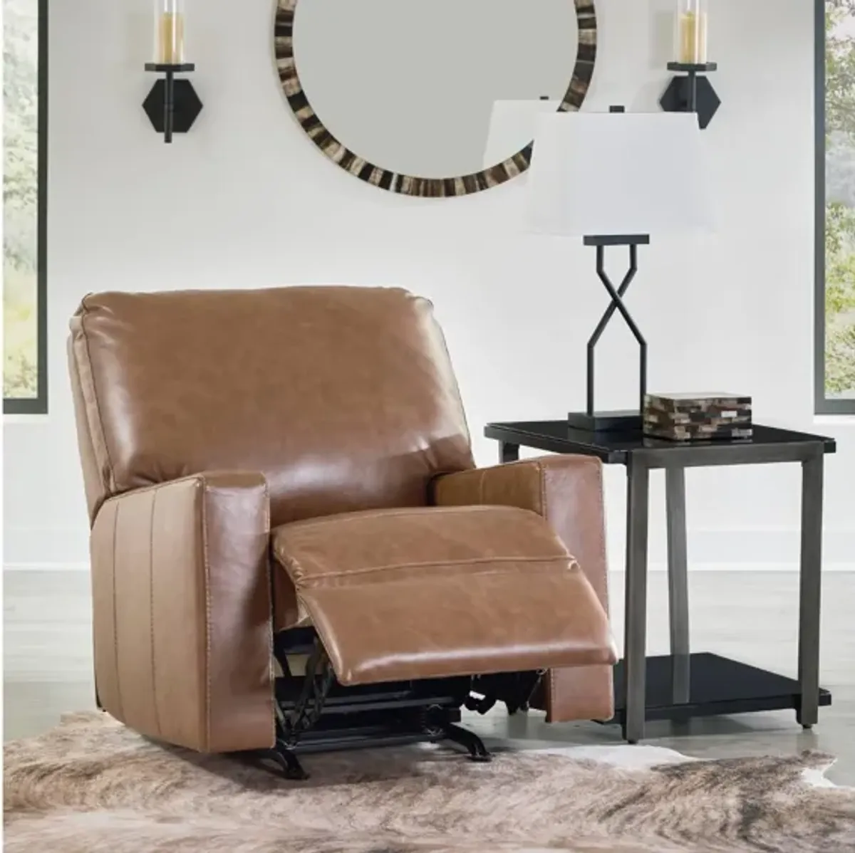 BOLSENA CARAMEL LEATHER RECLINER