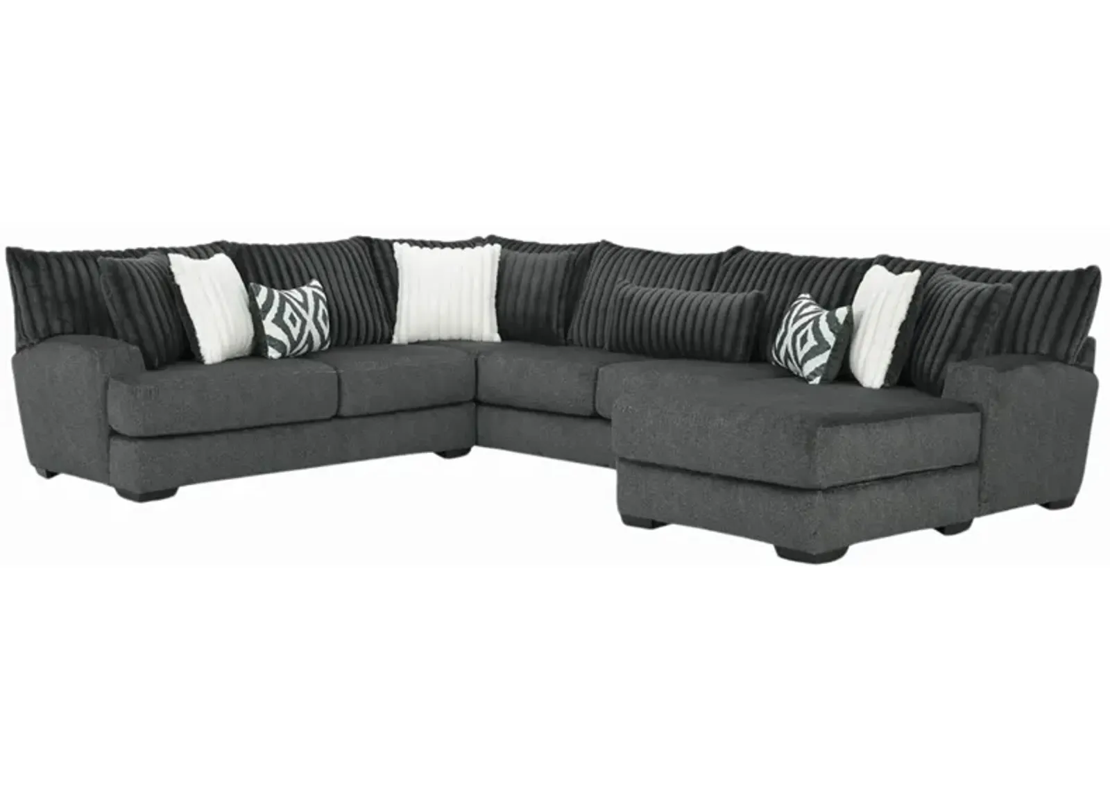 MONDO GUNMETAL 3 PIECE SECTIONAL