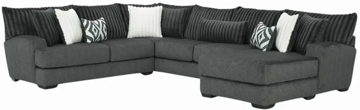 MONDO GUNMETAL 3 PIECE SECTIONAL