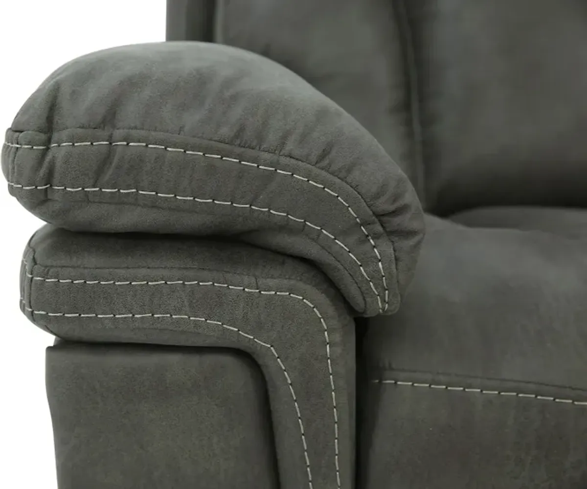 CAYMAN GUNMETAL RECLINING SOFA