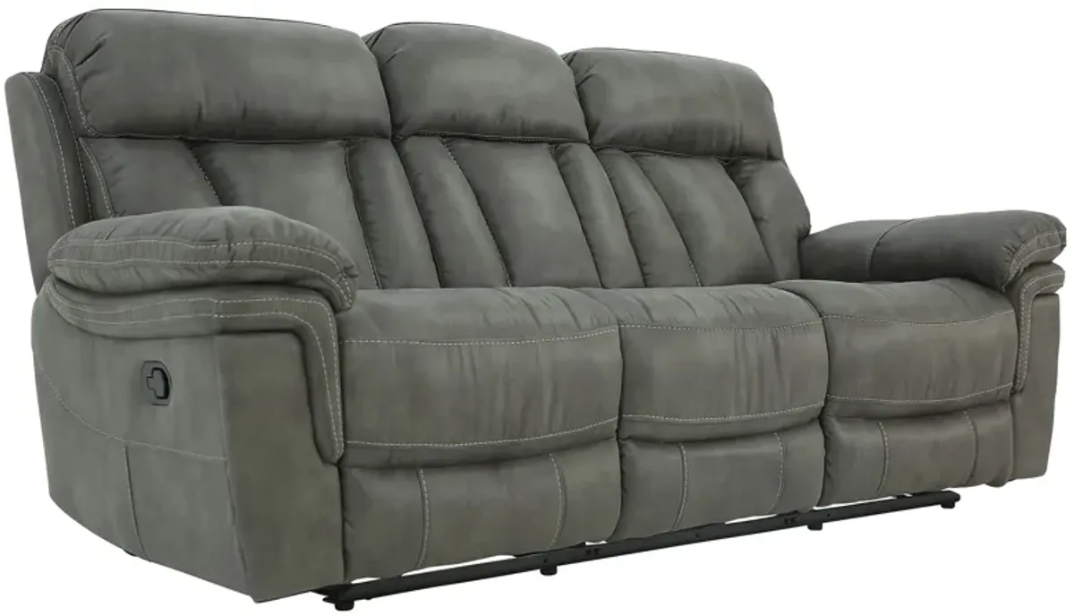 CAYMAN GUNMETAL RECLINING SOFA