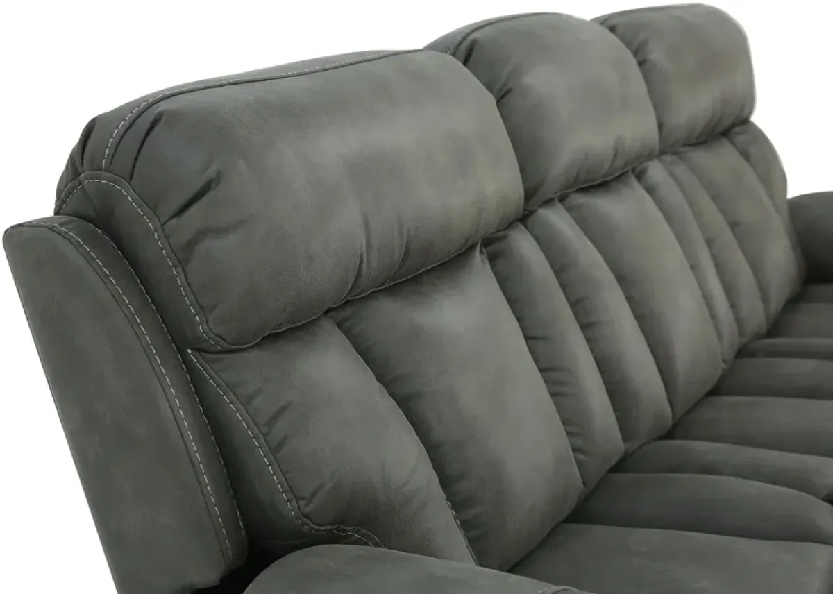 CAYMAN GUNMETAL RECLINING SOFA