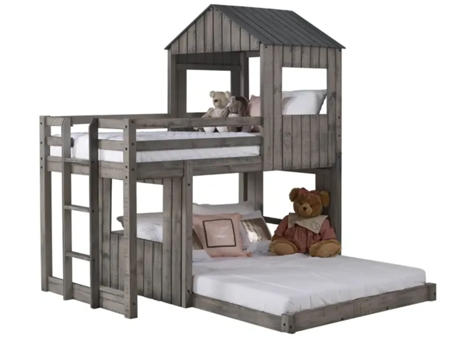 CABIN FEVER RUSTIC DIRTY GREY TWIN/FULL BUNKBED