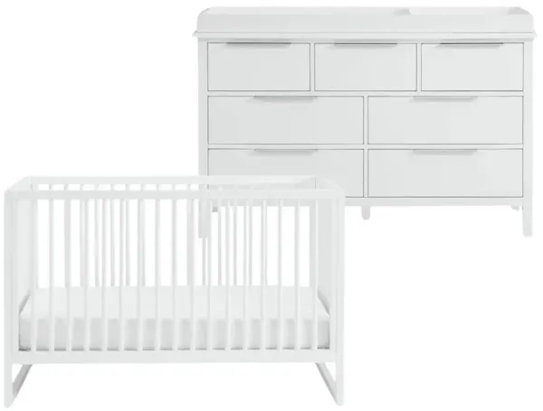 LAUREN CRIB WITH DRESSER AND TOPPER