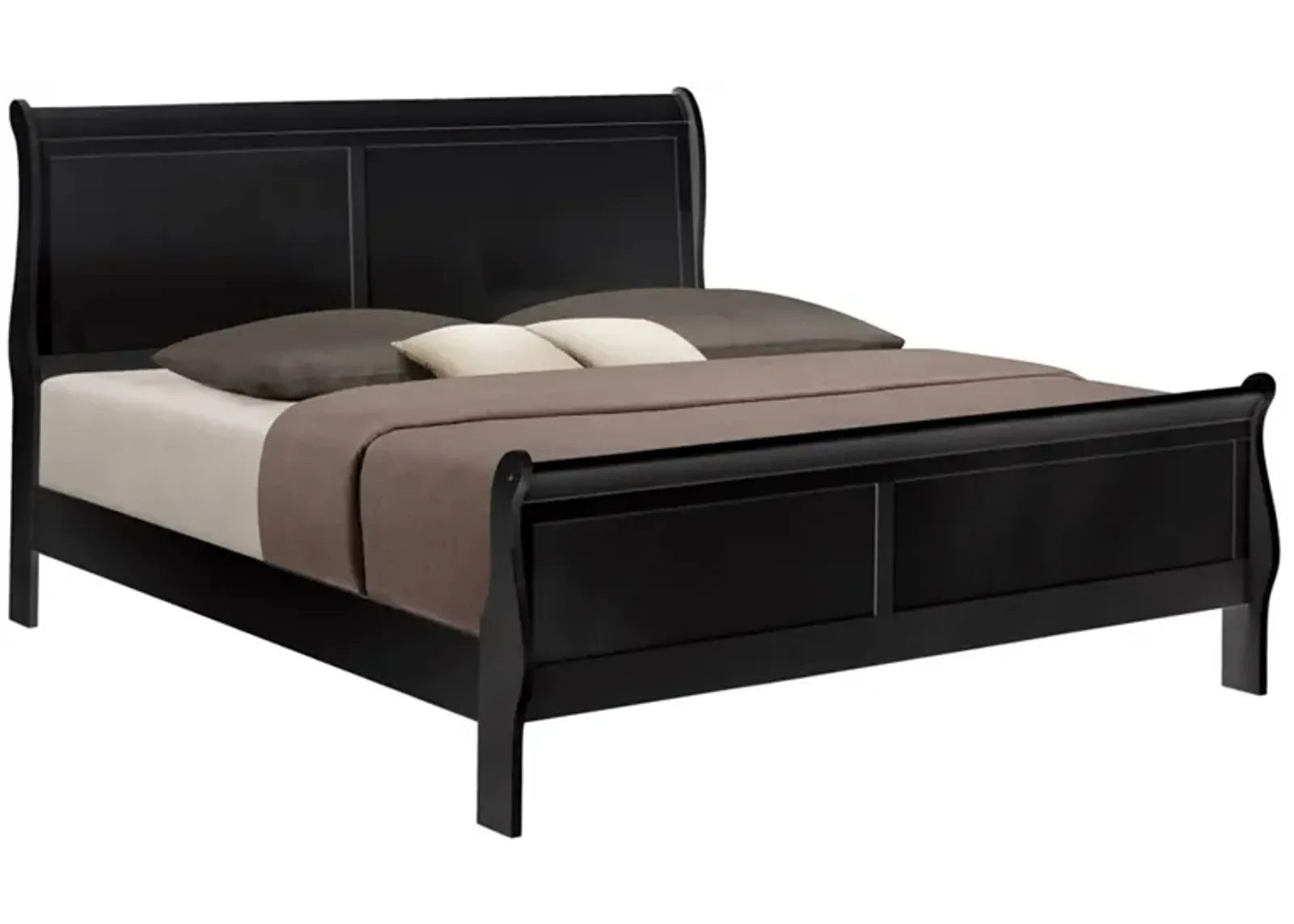 LOUIS PHILIP BLACK QUEEN BED