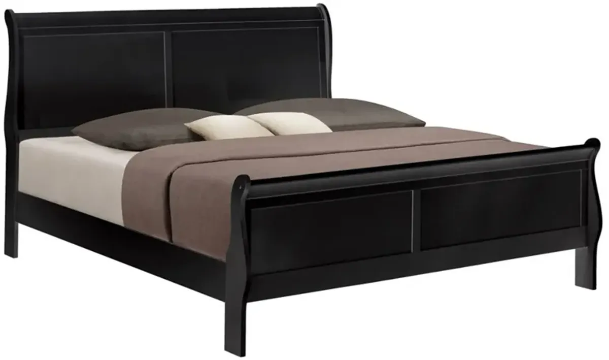 LOUIS PHILIP BLACK QUEEN BED