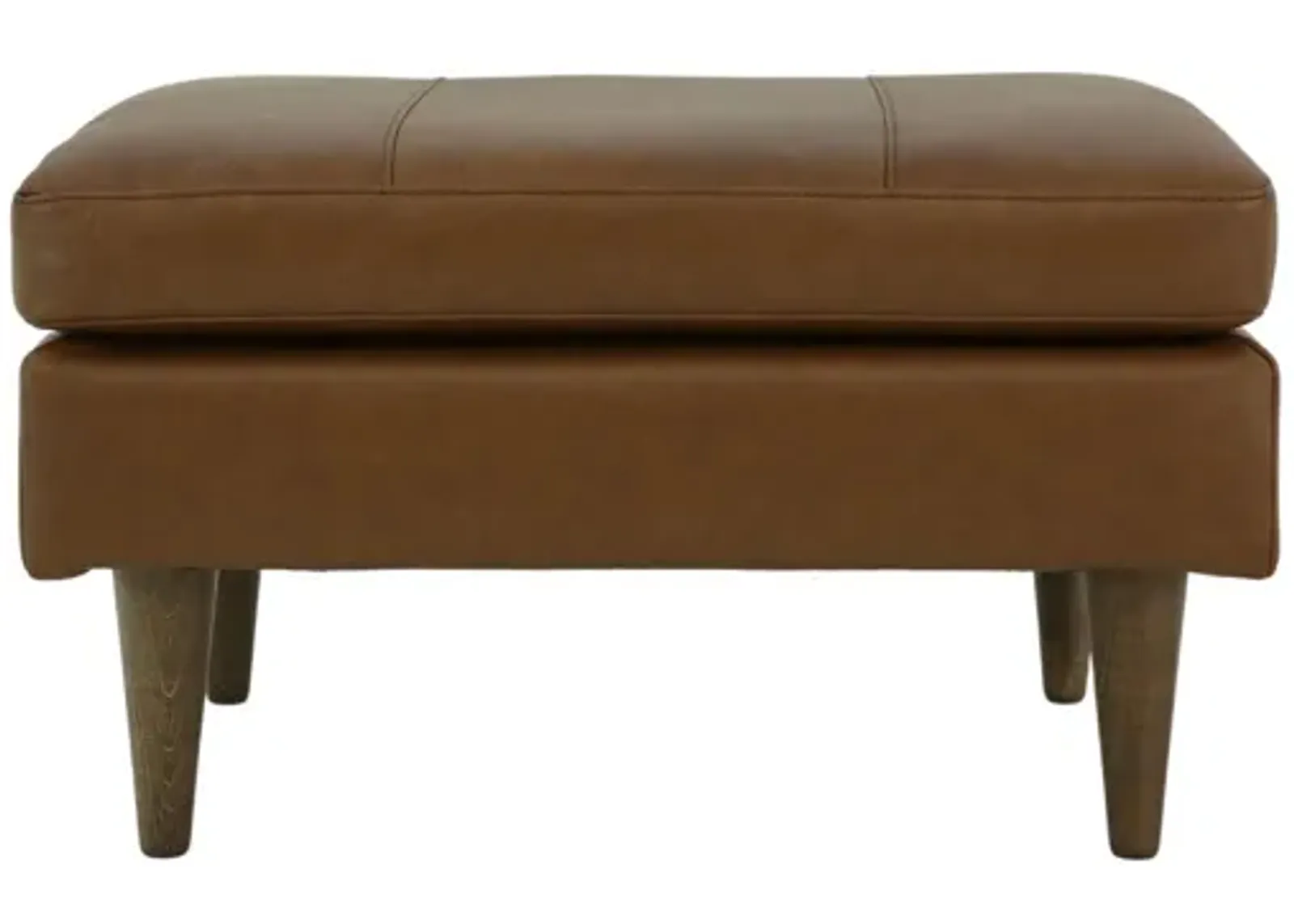 TRAFTON RUST LEATHER OTTOMAN