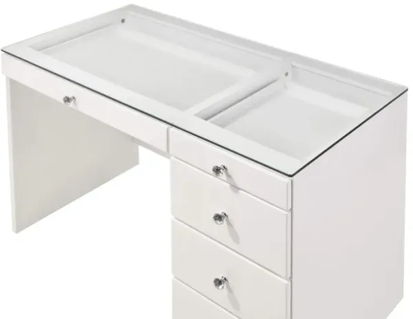 MORGAN WHITE GLASS TOP VANITY