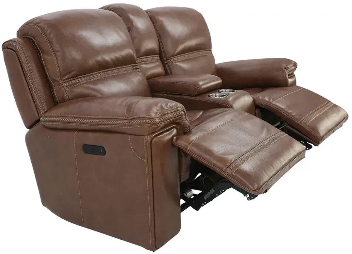 FENWICK POWER SADDLE RECLINING LOVESEAT WITH CONSOLE P2