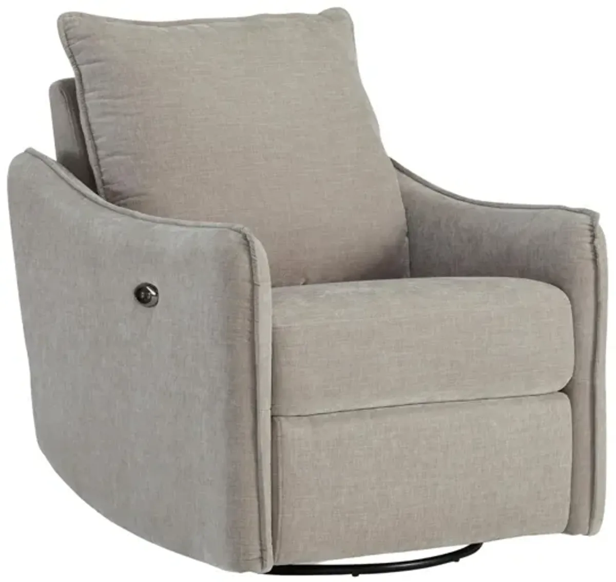 MCBURG TAUPE SWIVEL POWER RECLINER