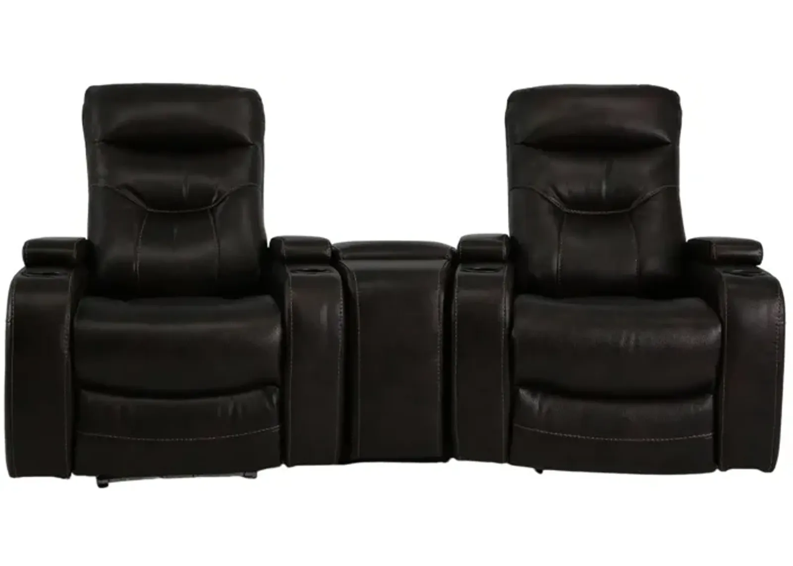 BOLTON WALNUT 2P POWER 3 PIECE THEATER SEATING WITH LIGHT