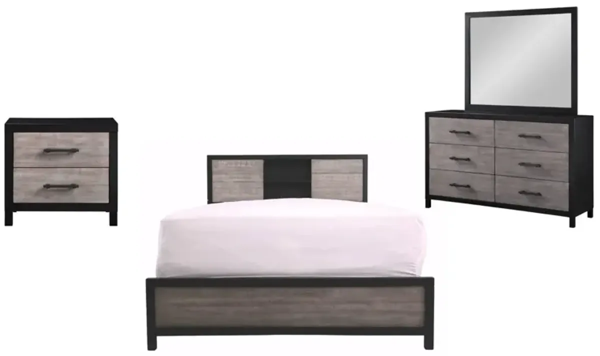 DAUGHTREY BLACK KING BOOKCASE BEDROOM