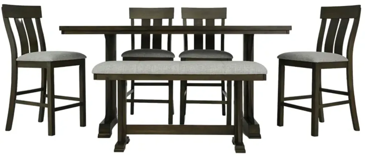 QUINCY 6 PIECE COUNTER HEIGHT TABLE SET