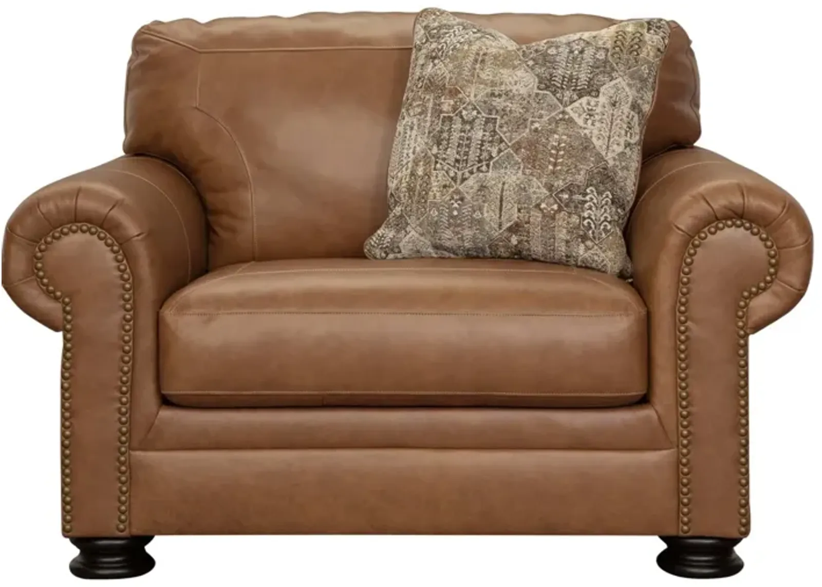 CARIANNA CARAMEL LEATHER OVERSIZED CHAIR