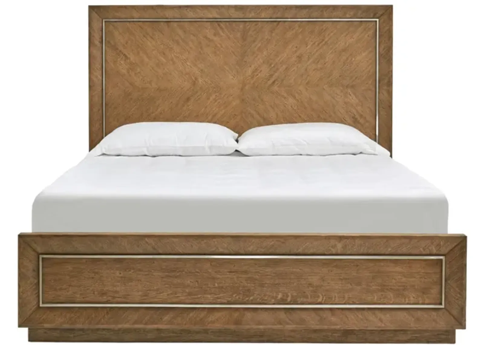 AMHERST LIGHT OAK QUEEN PANEL BED