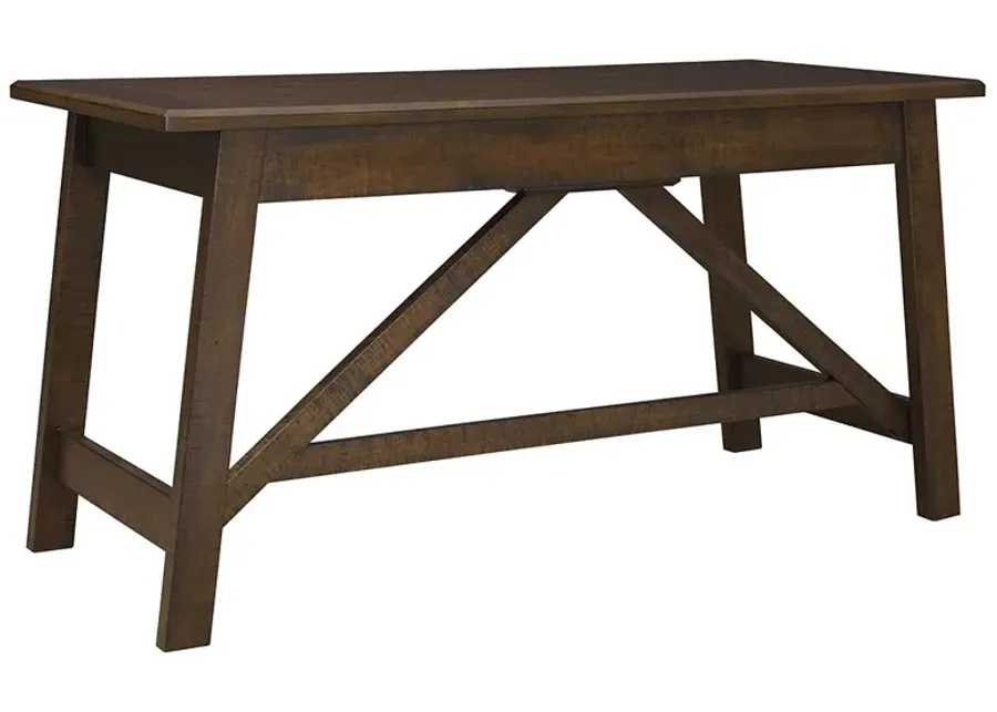 BALDRIDGE RUSTIC BROWN HOME OFFICE LARGE LEG DESK